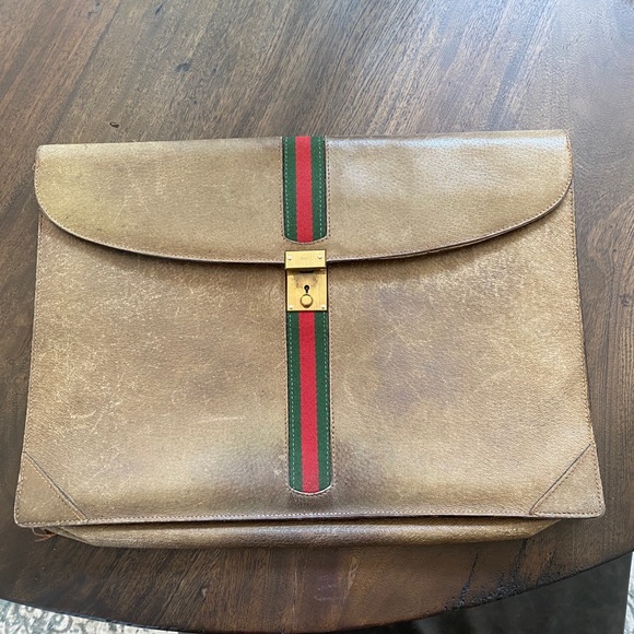 Gucci Handbags - SOLD 1970s Vintage Gucci Portfolio Clutch Purse